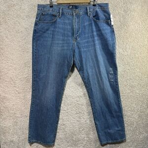 Gap Denim Straight Leg Jeans Men's 40x32 Blue Mid Rise Medium‎ Wash Cotton NWT